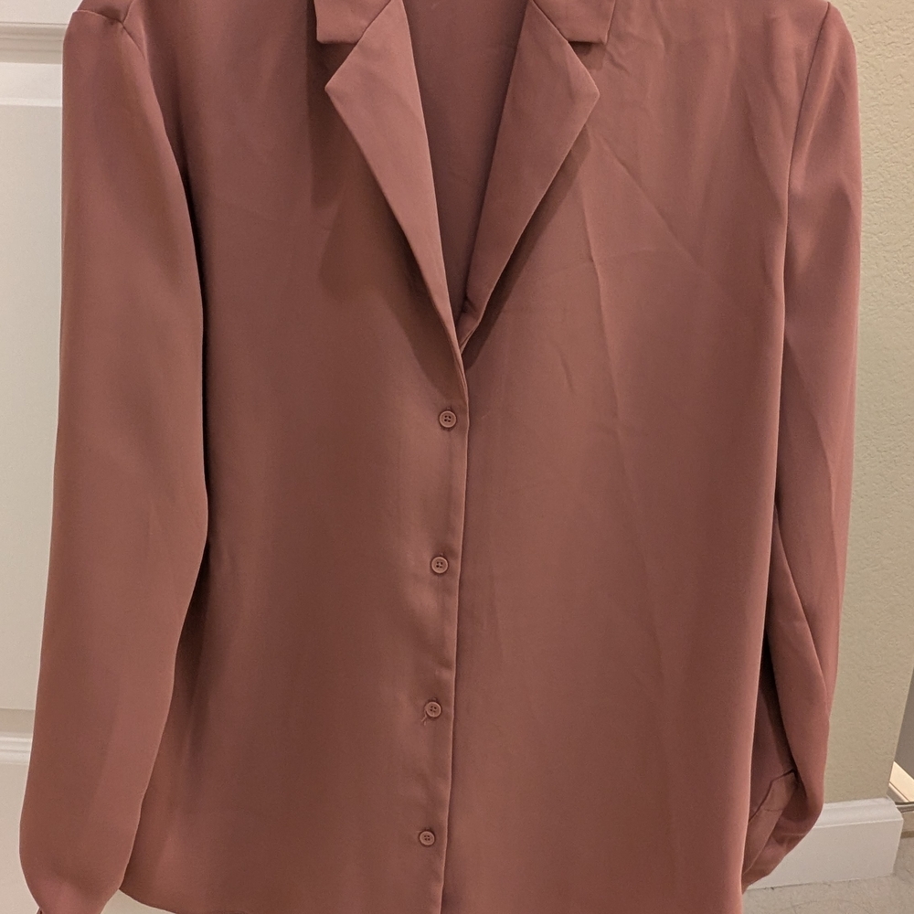 Babaton Dusty Rose Button-Up Blouse